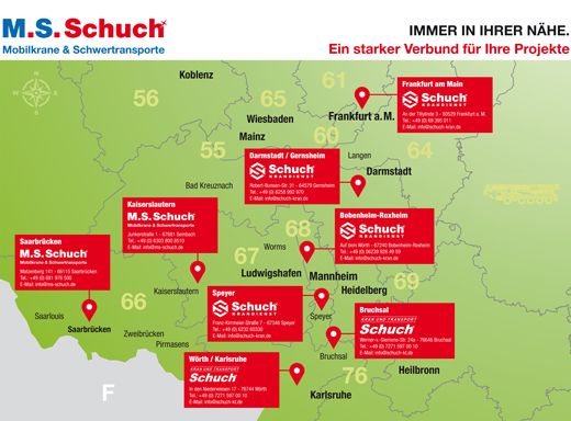Standorte & Partner der Schuch Schwerlast GmbH
